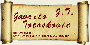 Gavrilo Totošković vizit kartica